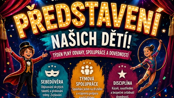 Cirkus Happy Kids míří do naší školy! Čeká nás týden plný zážitků, spolupráce a odvahy.