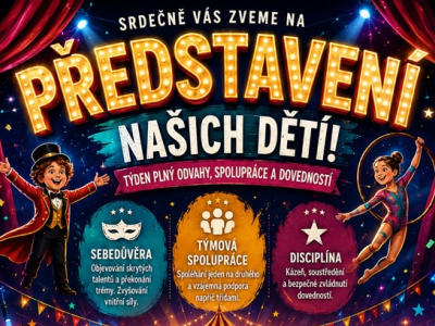 Cirkus Happy Kids míří do naší školy! Čeká nás týden plný zážitků, spolupráce a odvahy.