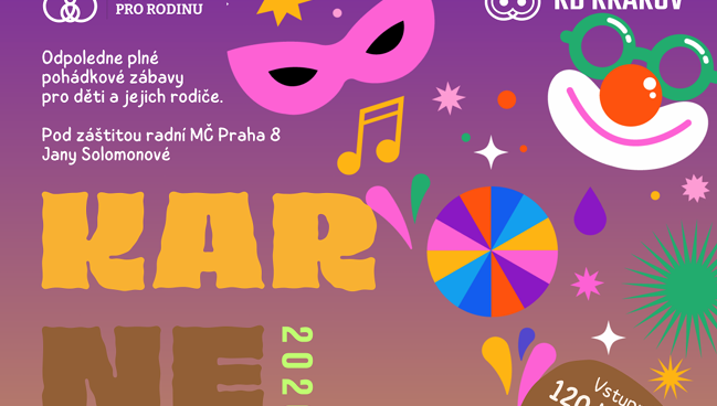 19.9. KARNEVAL – Odpoledne plné pohádkové zábavy pro děti a jejich rodiče